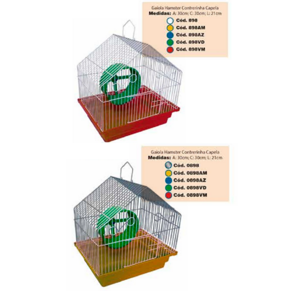 Gaiola para hamster capela zincada/pintada